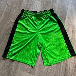 Under Armour Men's Vibrant Green and Black Athletic Shorts